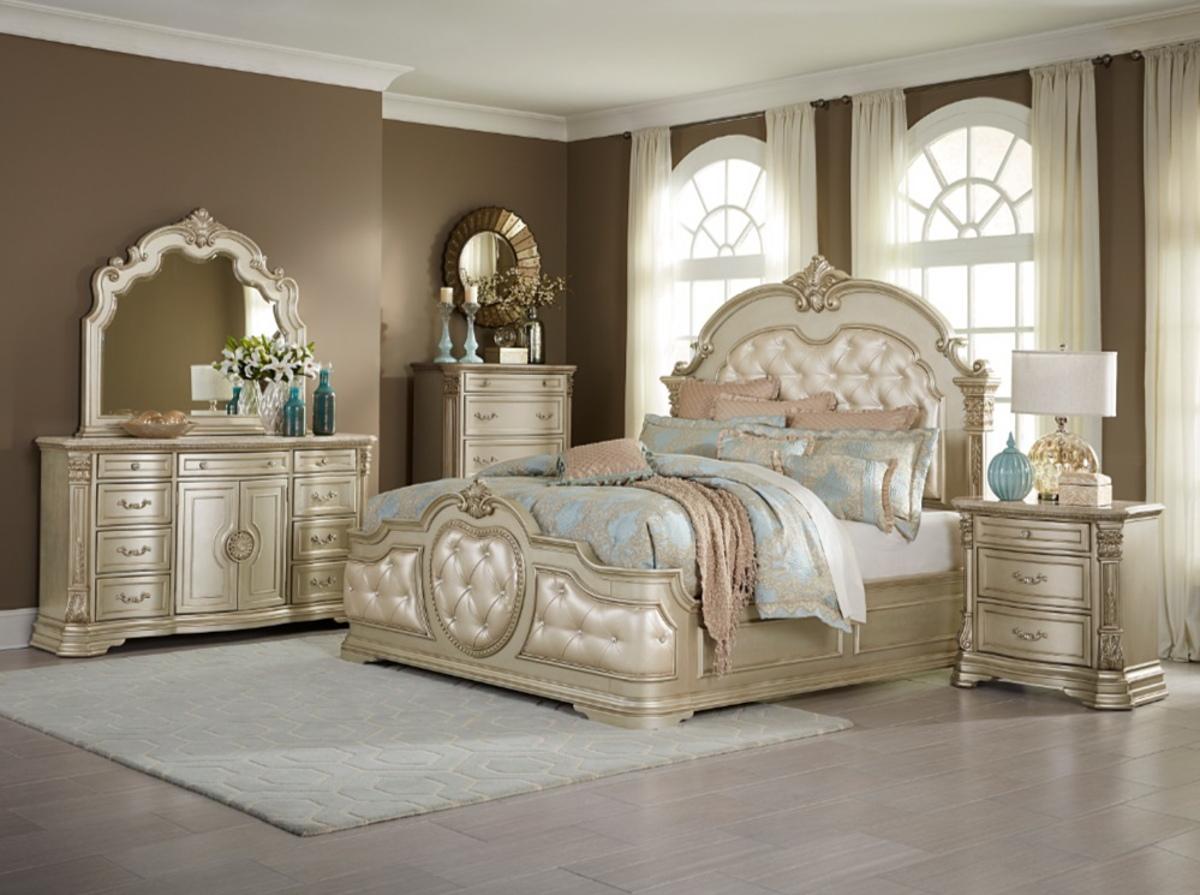 Homelegance Antoinetta Queen Panel Bed in Champagne Wood 1919NC-1* - Bed - Half Price Furniture