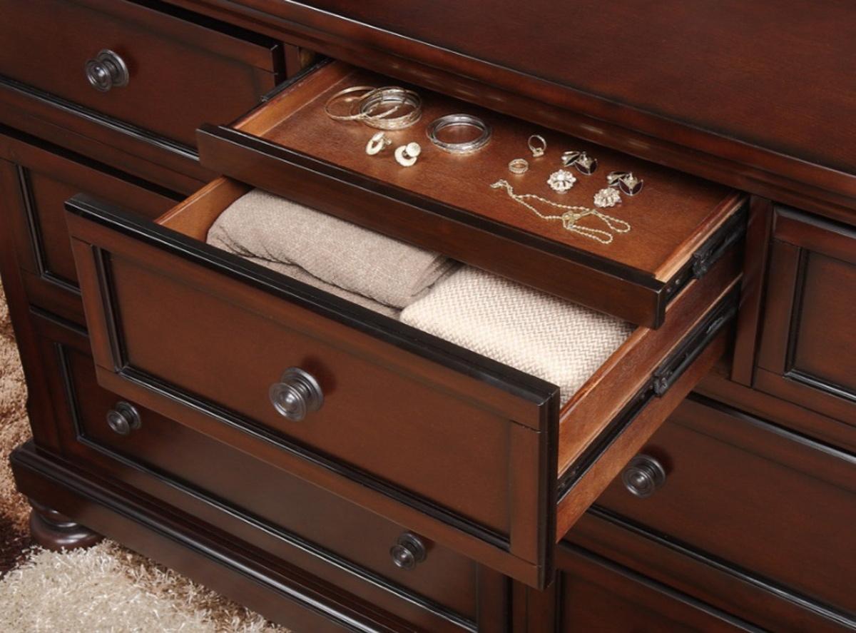 Homelegance Cumberland Dresser in Brown Cherry 2159-5 Half Price Furniture
