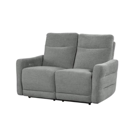 Homelegance Furniture Edition Power Double Lay Flat Reclining Loveseat in Dove Grey 9804DV-2PWH - Loveseat - Half Price Furniture
