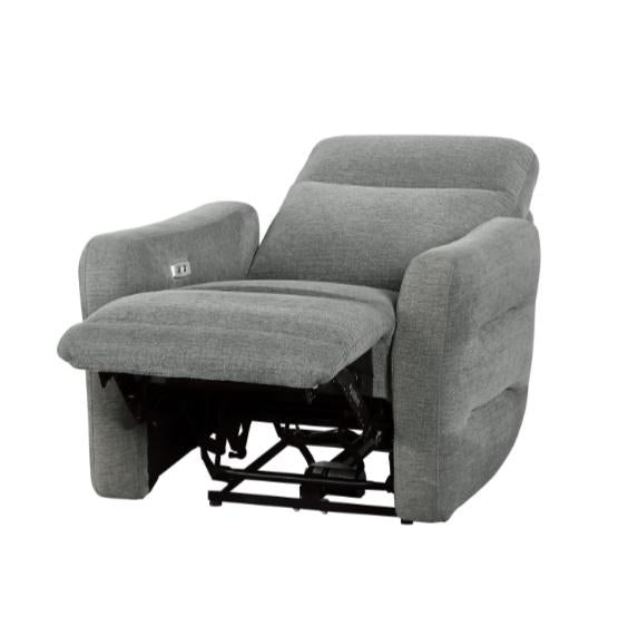 Homelegance Furniture Edition Power Lay Flat Reclining Chair in Dove Grey 9804DV-1PWH - Chair - Half Price Furniture