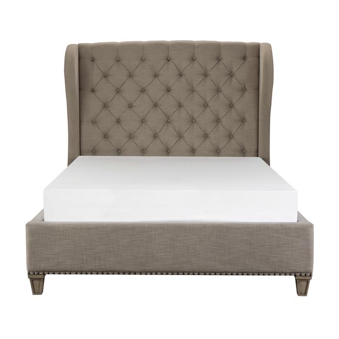 Homelegance Vermillion Queen Upholstered Panel Bed in Gray 5442-1* Half Price Furniture