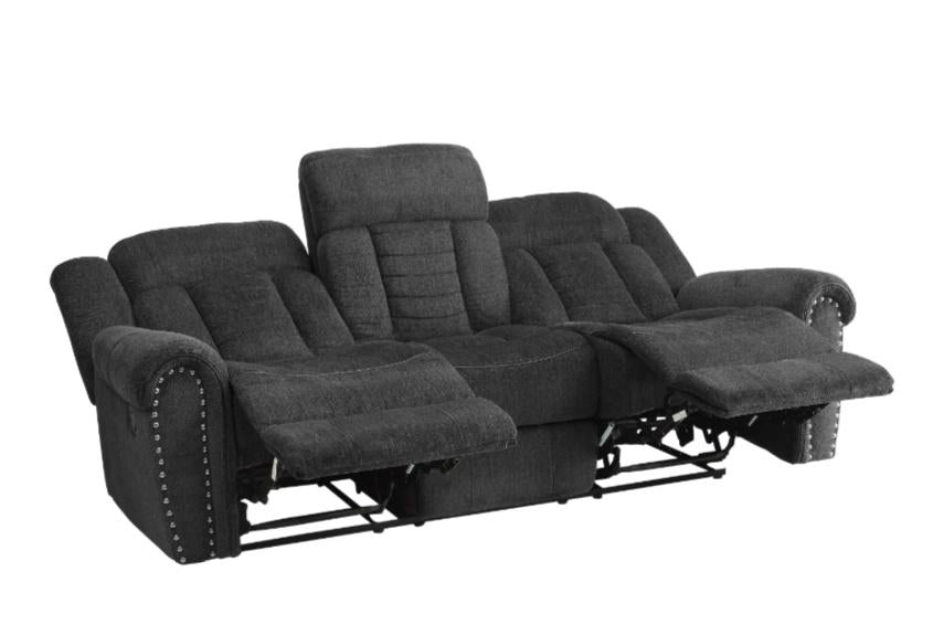 Homelegance Furniture Nutmeg Double Reclining Sofa in Charcoal Gray 9901CC-3 - Sofa - Half Price Furniture