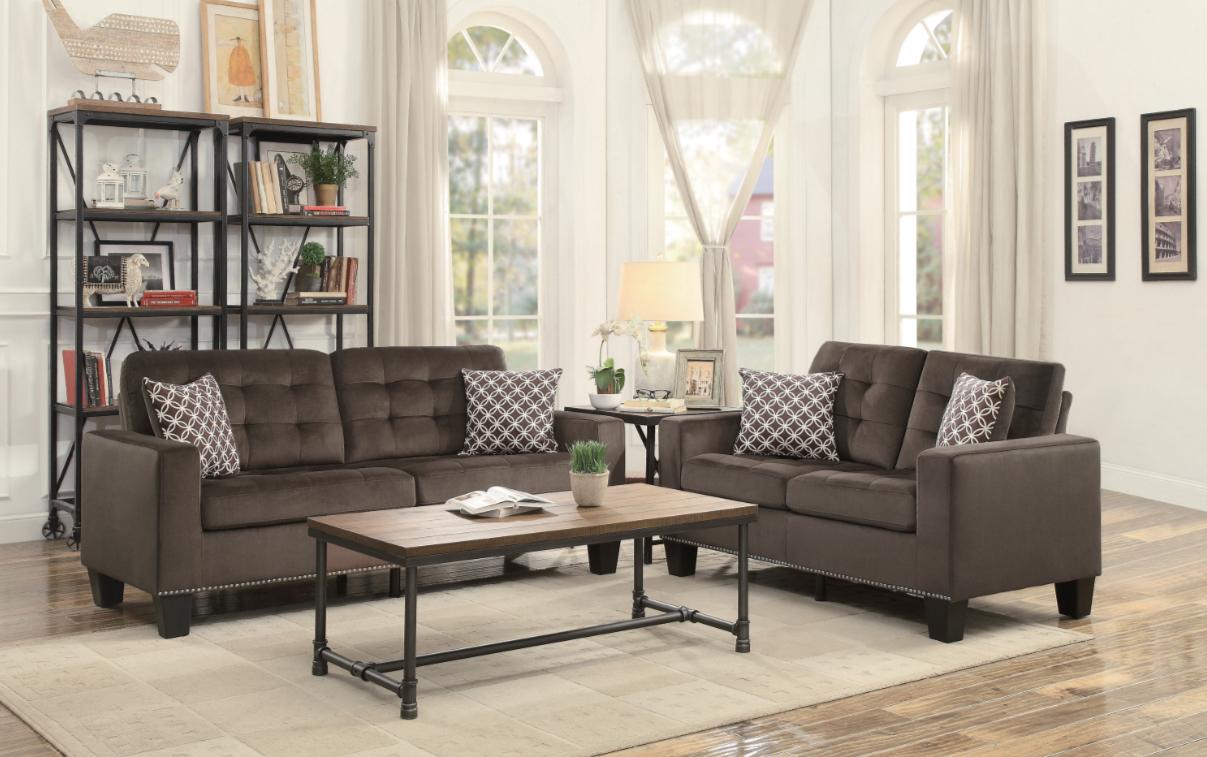 Homelegance Furniture Lantana Sofa in Chocolate 9957CH-3 - Sofa - Half Price Furniture