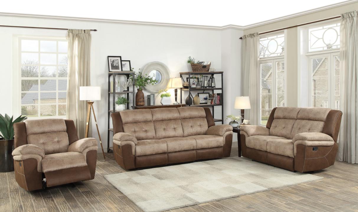 Homelegance Furniture Chai Relcining Sofa in 2 Tones - Sofa - Half Price Furniture
