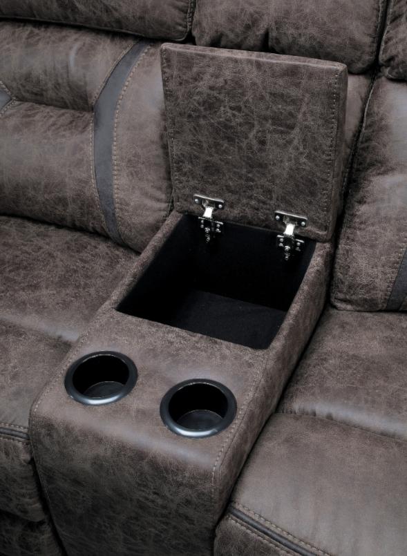 Homelegance Furniture Madrona Double Reclining Loveseat in Dark Brown 9989DB-2 - Loveseat - Half Price Furniture