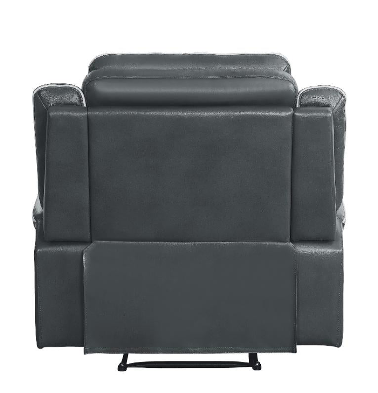 Homelegance Furniture Darwan Lay Flat Recliner in Dark Gray Half Price Furniture