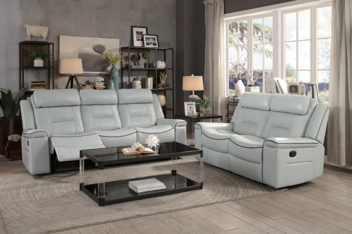 Homelegance Furniture Darwan Double Lay Flat Reclining Sofa in Light Gray - Sofa - Half Price Furniture