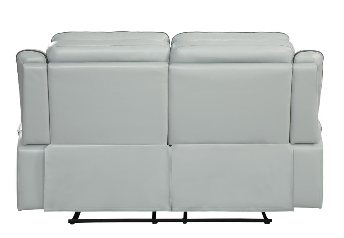 Homelegance Furniture Darwan Double Lay Flat Reclining Loveseat in Light Gray - Loveseat - Half Price Furniture
