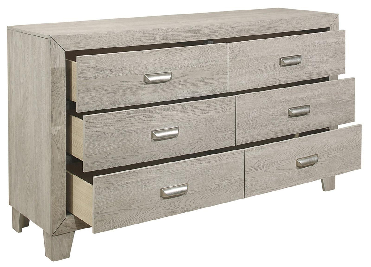 Homelegance Furniture Quinby 6 Drawer Dresser in Light Brown 1525-5 - Dresser - Half Price Furniture