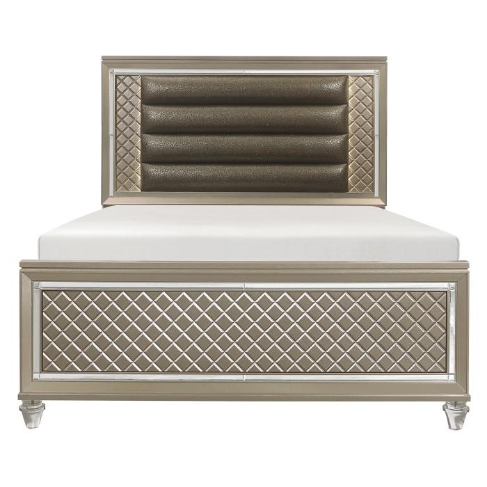 Homelegance Furniture Youth Loudon Full Platform Bed in Champagne Metallic B1515F-1* Half Price Furniture