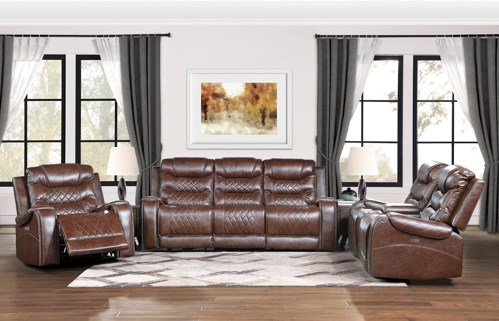 Homelegance Furniture Putnam Power Reclining Chair in Brown 9405BR-1PW - Chair - Half Price Furniture