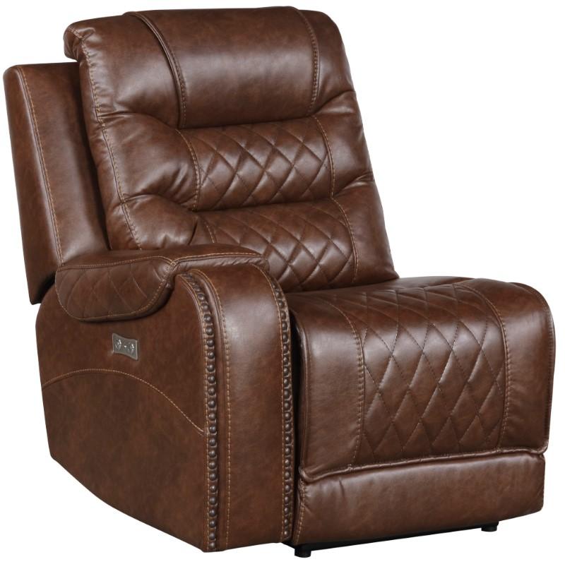 Homelegance Furniture Putnam Power Left Side Reclining Chair with USB Port in Brown 9405BR-LRPW - Chair - Half Price Furniture