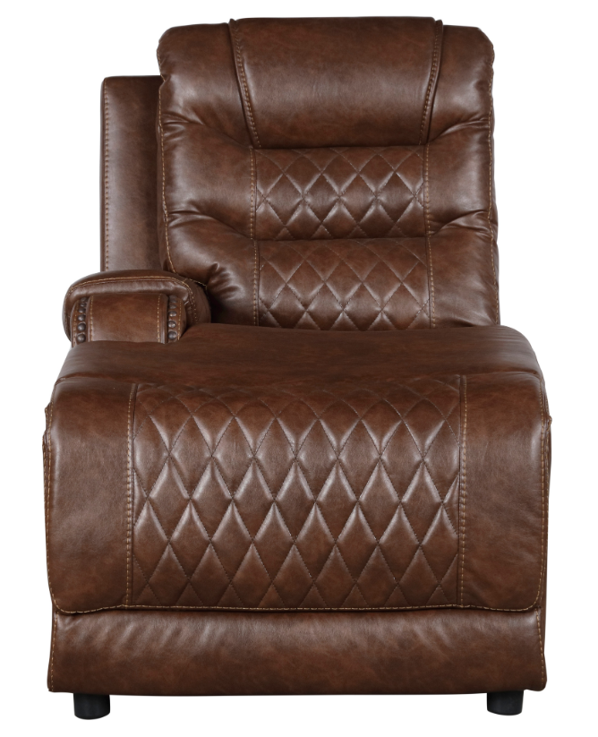 Homelegance Furniture Putnam Power Left Side Reclining Chaise with USB Port in Brown 9405BR-LCPW - Chaise - Half Price Furniture