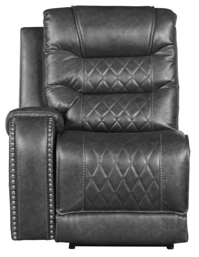 Homelegance Furniture Putnam Power Left Side Reclining Chair with USB Port in Gray 9405GY-LRPW - Chair - Half Price Furniture