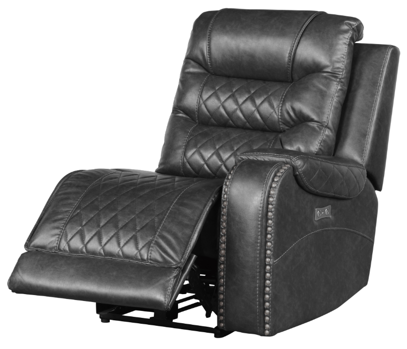 Homelegance Furniture Putnam Power Right Side Reclining Chair with USB Port in Gray 9405GY-RRPW - Chair - Half Price Furniture