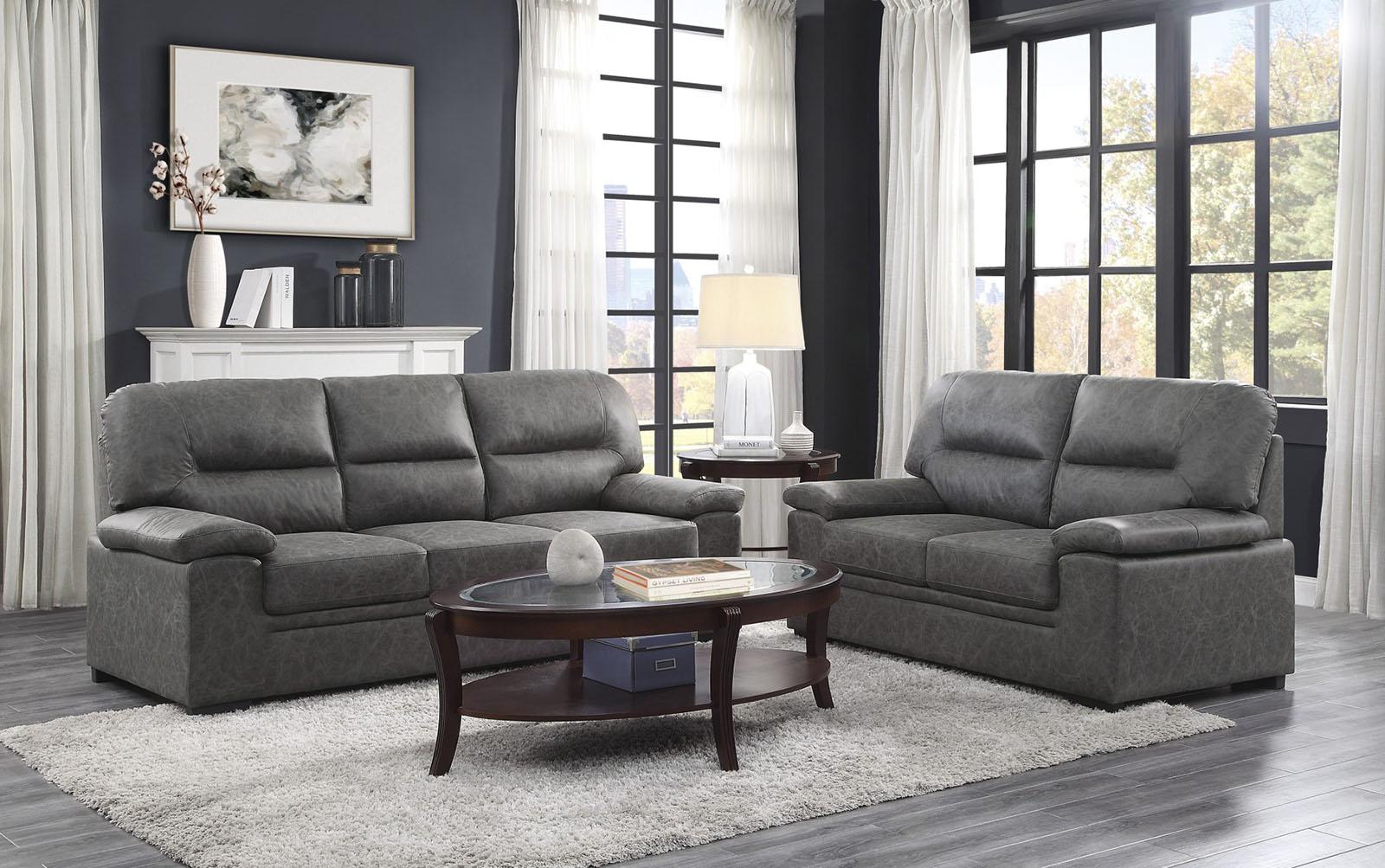 Homelegance Furniture Michigan Loveseat in Dark Gray 9407DG-2 Half Price Furniture