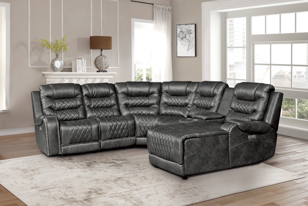 Homelegance Furniture Putnam Corner Seat in Gray 9405GY-CR - Wedge - Half Price Furniture
