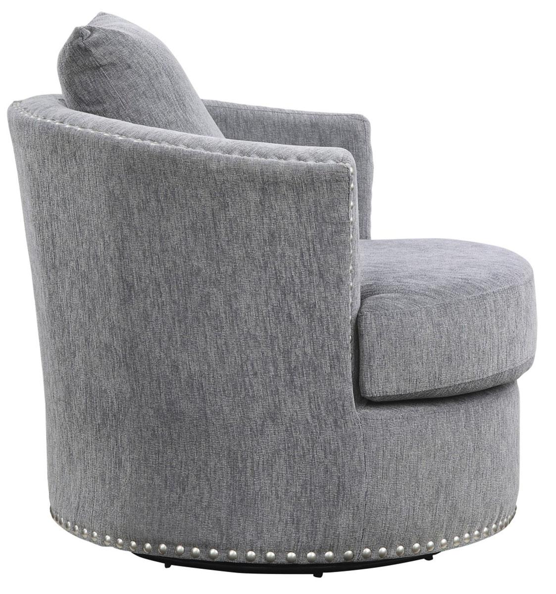 Homelegance Furniture Morelia Swivel Chair in Dark Gray 9468DG-1 - Chair - Half Price Furniture
