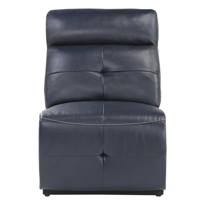 Homelegance Furniture Avenue Armless Reclining Chair in Navy 9469NVB-AR Half Price Furniture