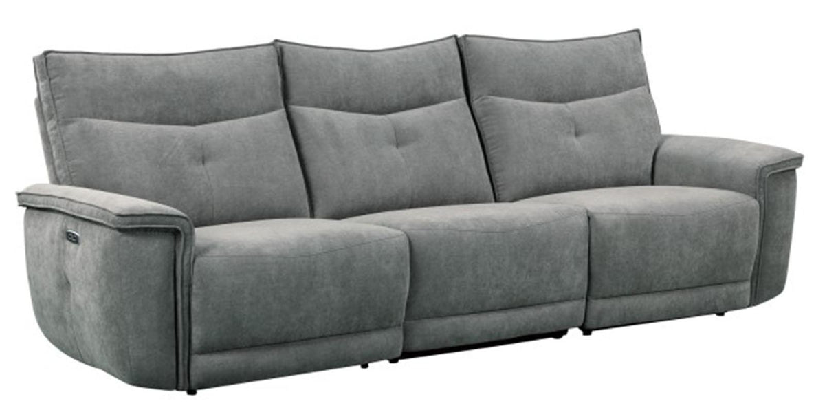 Homelegance Furniture Tesoro Power Double Reclining Sofa w/ Power Headrests in Dark Gray 9509DG-3PWH* - Sofa - Half Price Furniture