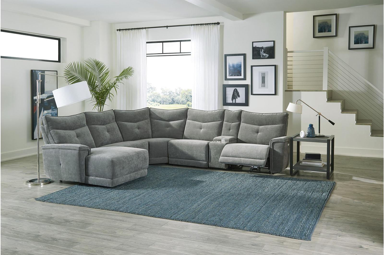 Homelegance Furniture Tesoro Left Side Chaise in Dark Gray 9509DG-5L Half Price Furniture