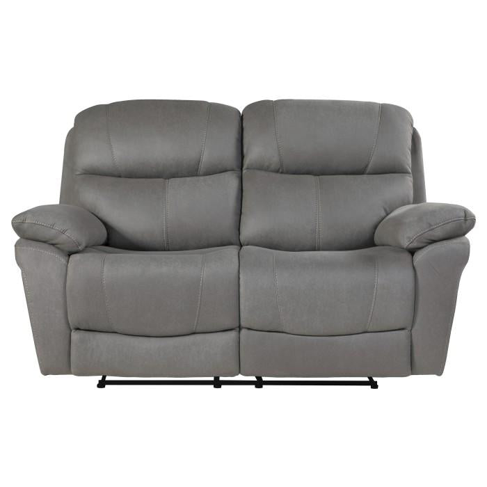 Homelegance Furniture Longvale Double Reclining Loveseat with Power Headrests Half Price Furniture