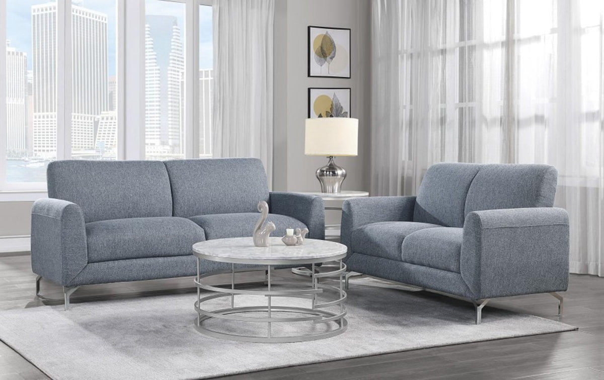Homelegance Furniture Venture Loveseat in Blue Half Price Furniture