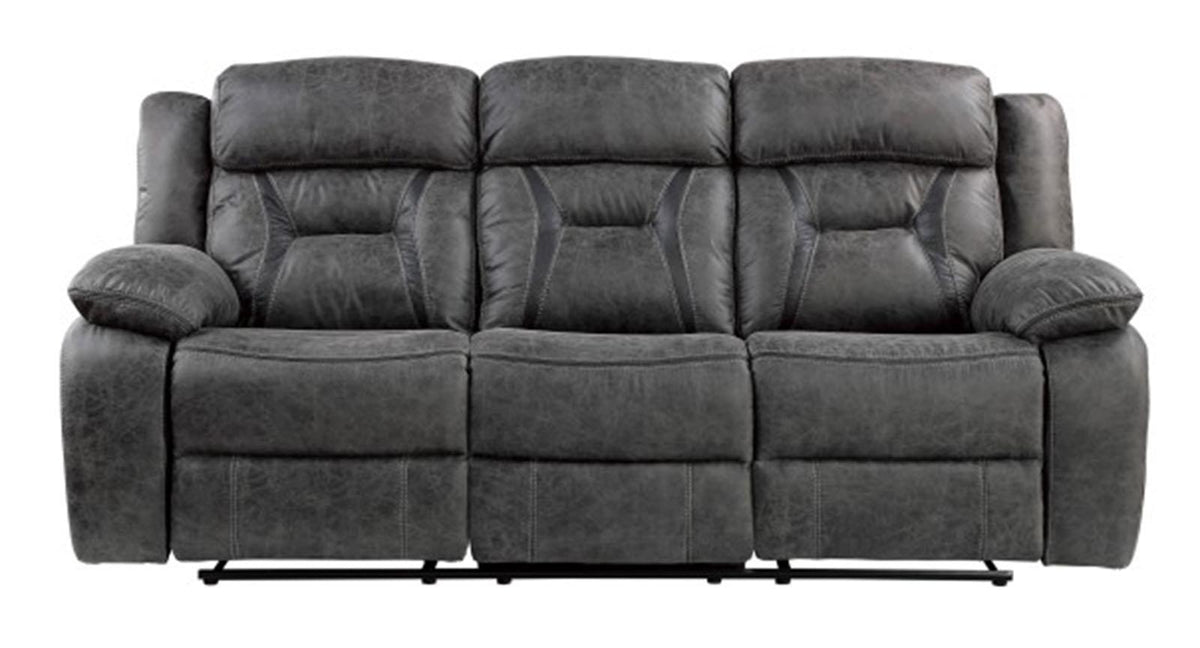 Homelegance Furniture Madrona Hill Double Reclining Sofa in Gray 9989GY-3 - Sofa - Half Price Furniture
