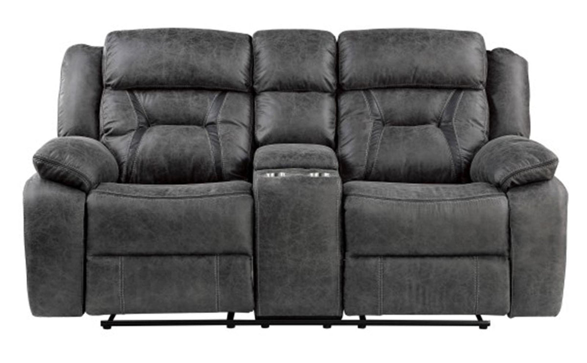 Homelegance Furniture Madrona Hill Double Reclining Loveseat in Gray 9989GY-2 - Loveseat - Half Price Furniture