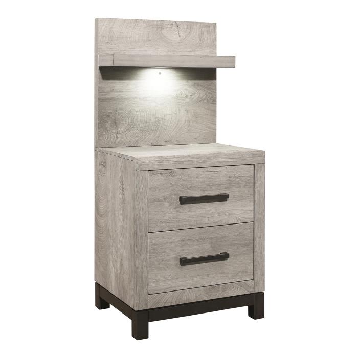 1577-4P*-Bedroom (2) Night Stand with Wall Panel - Nightstand - Half Price Furniture