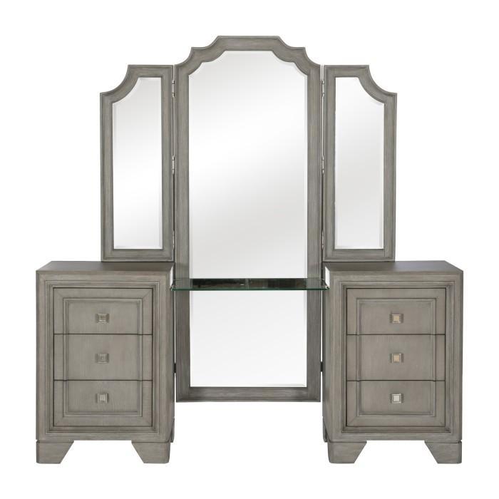 Colchester Driftwood Gray Vanity Dresser With Mirror