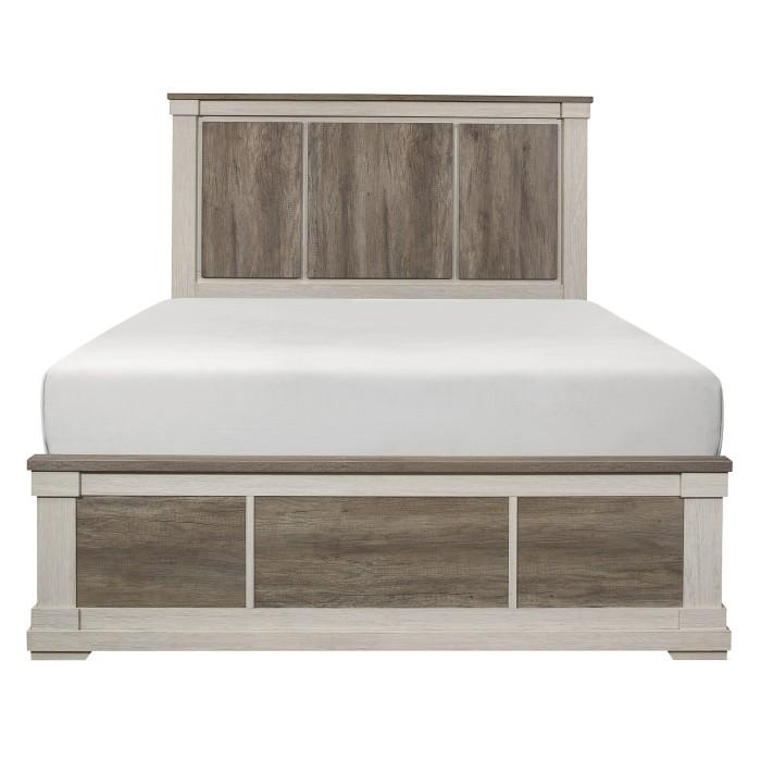 Homelegance Arcadia Queen Panel Bed in White & Weathered Gray 1677-1* Half Price Furniture