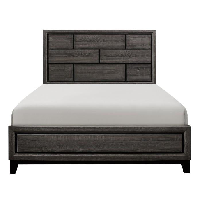 Homelegance Davi Queen Panel Bed in Gray 1645-1* Half Price Furniture