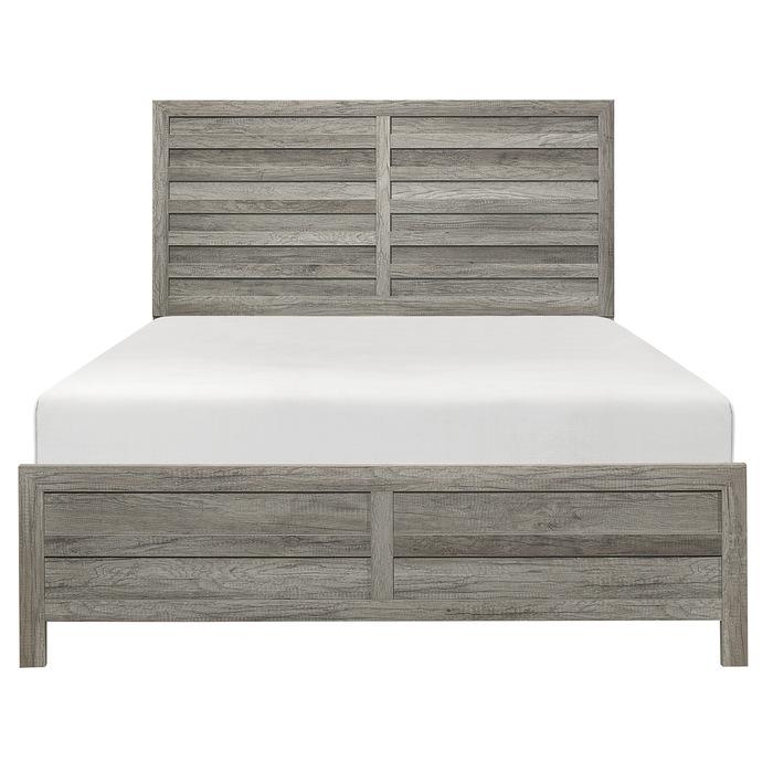 Homelegance Furniture Mandan Queen Panel Bed in Weathered Gray 1910GY-1* Half Price Furniture