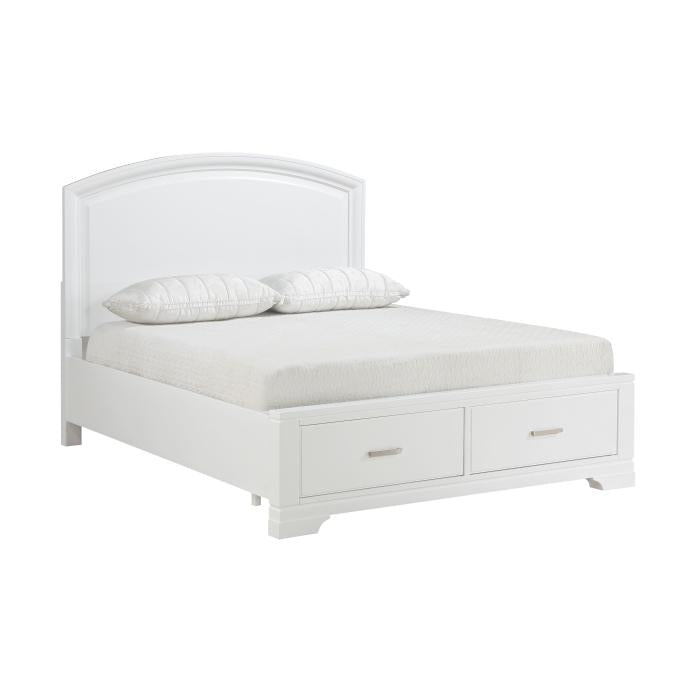 1520WH-1*-Bedroom (3) Queen Platform Bed with Footboard Storage - Storage - Half Price Furniture