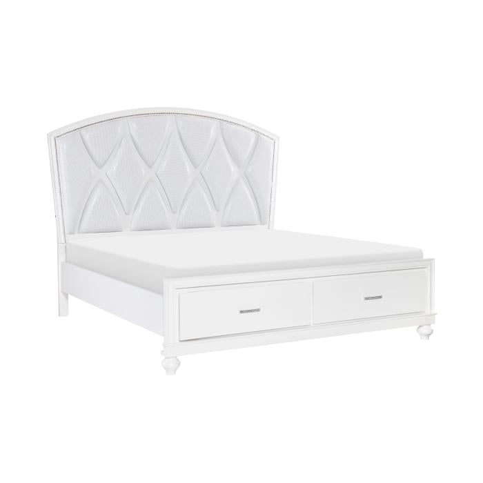 Aria (3) Eastern King Platform Bed with Footboard Storage Half Price Furniture