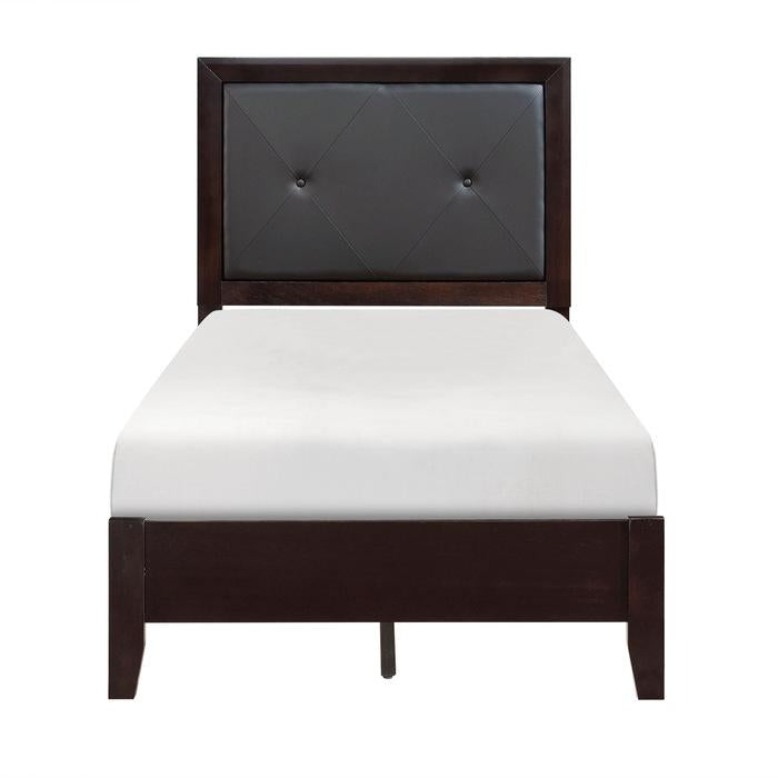 Homelegance Edina Twin Panel Bed in Espresso-Hinted Cherry 2145T-1 Half Price Furniture