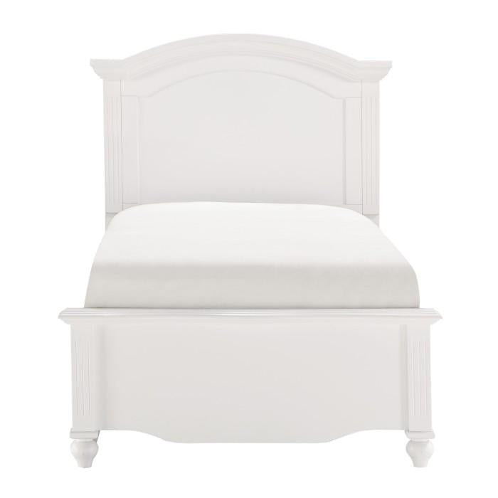 Homelegance Meghan Twin Panel Bed in White 2058WHT-1* Half Price Furniture
