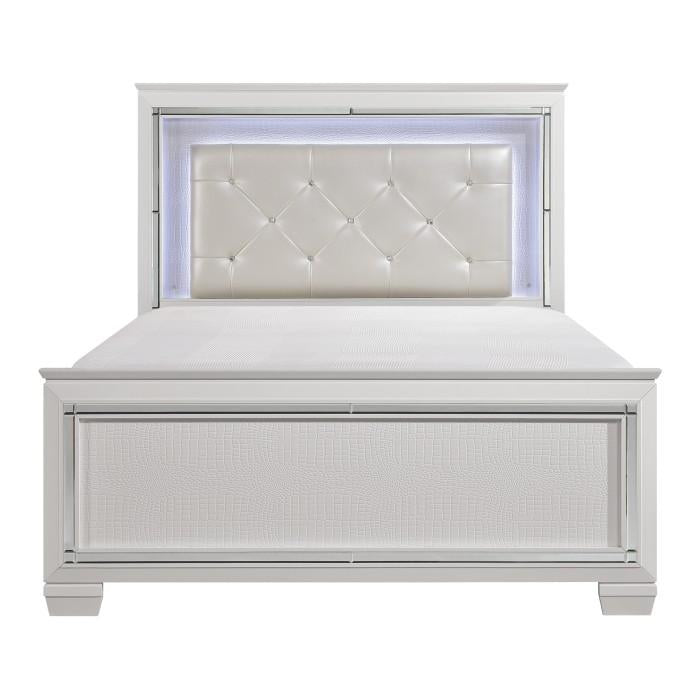Homelegance Allura Full Panel Bed in White 1916FW-1* Half Price Furniture