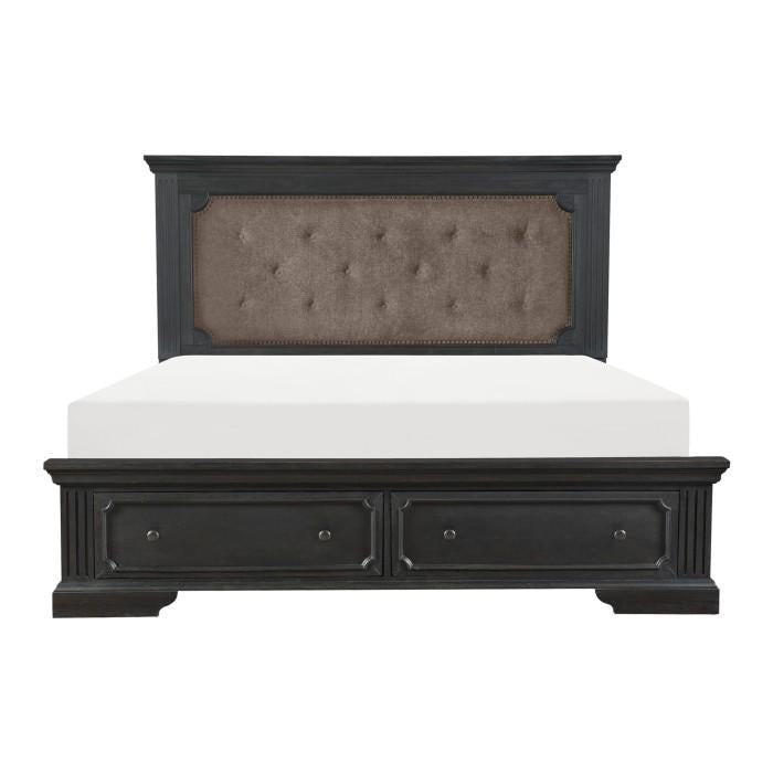 Homelegance Bolingbrook King Upholstered Storage Platform Bed in Coffee 1647K-1EK* Half Price Furniture