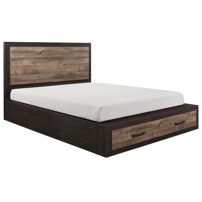 Miter (3)California King Platform Bed with Footboard Storage - Storage - Half Price Furniture