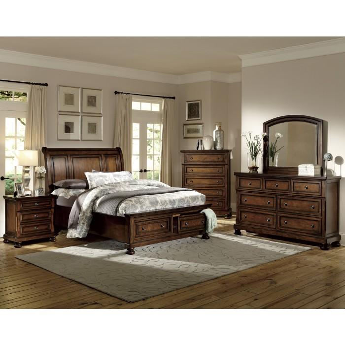 Cumberland (3)California King Sleigh Platform Bed with Footboard Storage Half Price Furniture