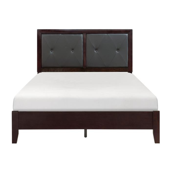 Homelegance Edina Queen Panel Bed in Espresso-Hinted Cherry 2145-1 Half Price Furniture