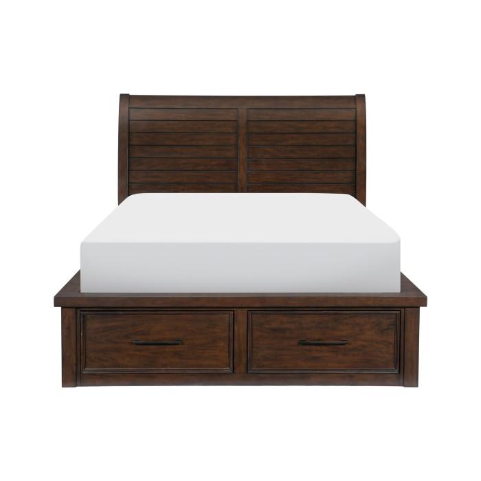 Logandale (4) Eastern King Platform Bed with Footboard Storage Half Price Furniture