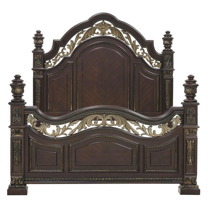 Homelegance Catalonia Queen Poster Bed in Cherry 1824-1 Half Price Furniture