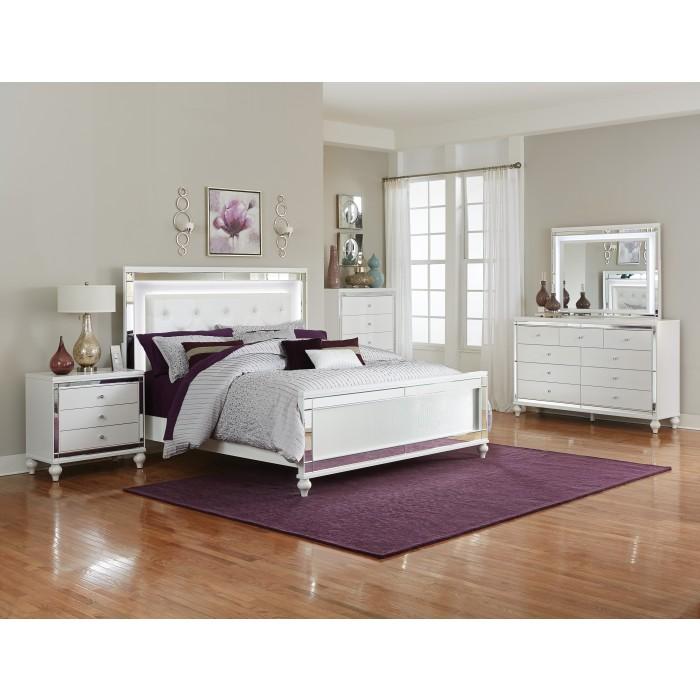 Alonza (3)Eastern King Bed, LED Lighting - Lighting - Half Price Furniture