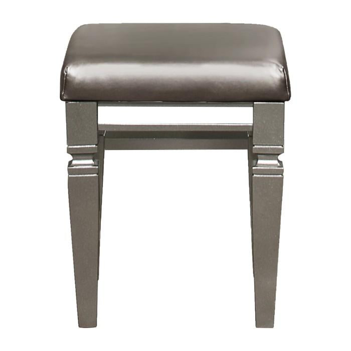 Homelegance Tamsin Vanity Stool in Silver Grey Metallic 1616-14 Half Price Furniture