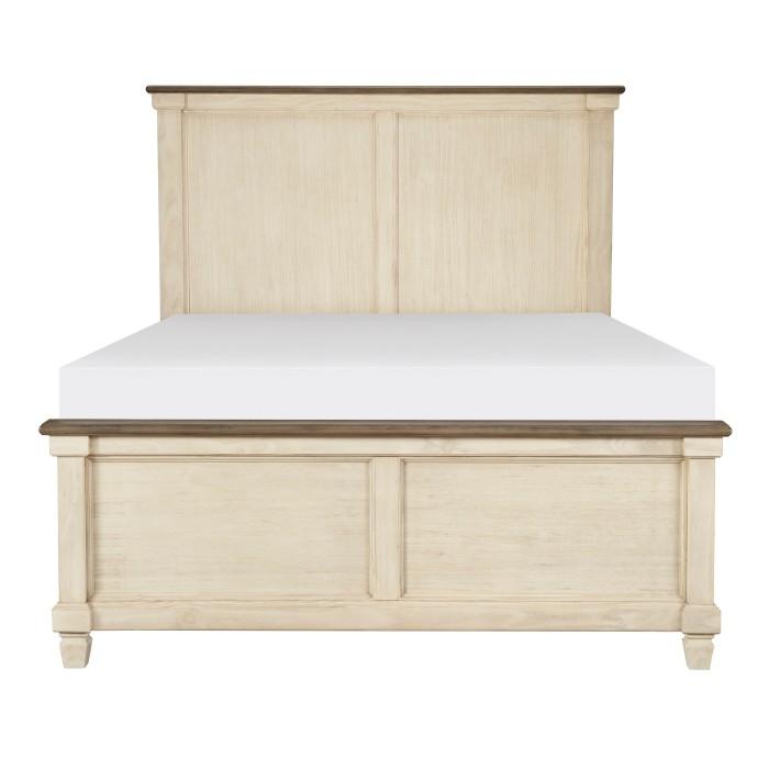 Homelegance Weaver Queen Panel Bed in Antique White 1626-1* Half Price Furniture