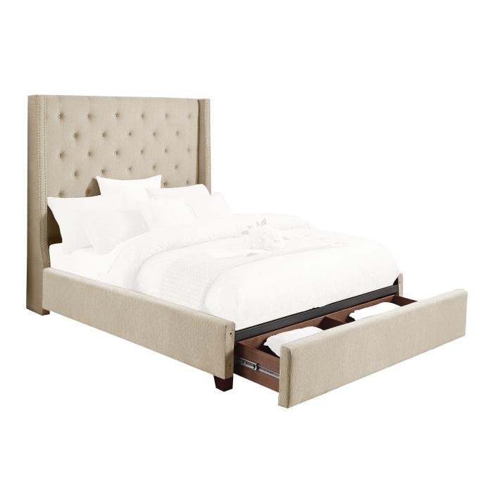 5877KBE-1CKDW* - (3)California King Platform Bed with Storage Footboard Half Price Furniture