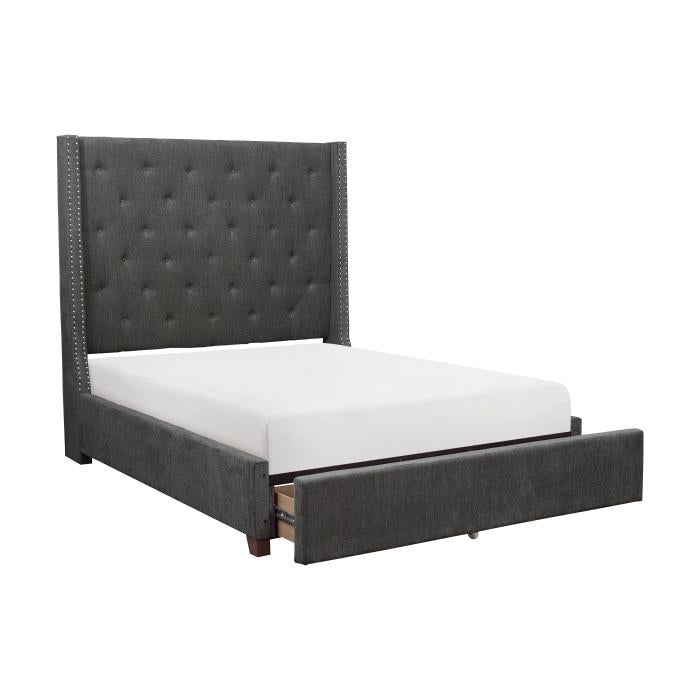 5877KGY-1EKDW* - (3)Eastern King Platform Bed with Storage Footboard Half Price Furniture